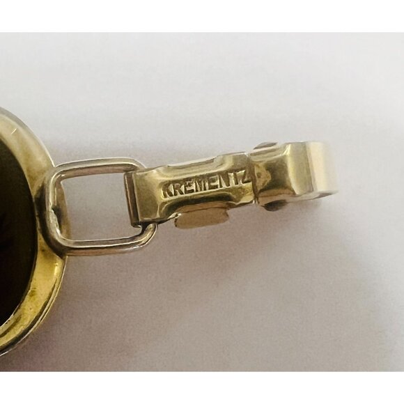 Vtg Krementz 14Kt Gold Overlay Scarab Bracelet Semi-Precious Stones various gems - Picture 3 of 8